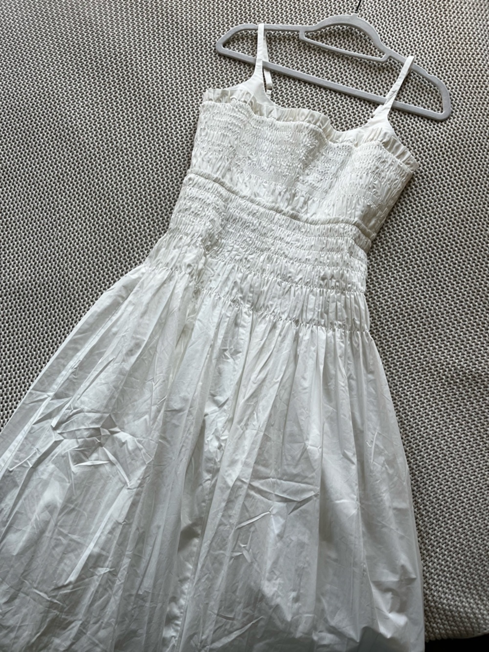 Rebecca Taylor White Smocked Bodice Maxi Dress - Picture 3 of 5